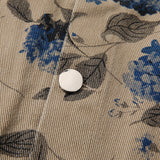 Floral Print Oversized Harajuku Denim Jacket Men's Streetwear Hip Hop Jackets Plus Size Loose Casual Denim Jackets
