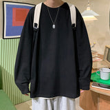 Foesce Spring Cotton Long Sleeve T-Shirt Men Fashion 9 Colors Casual O-Neck Pullover TShirt Men Korean Loose T Shirt Mens Top Men S-3XL