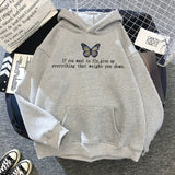 Butterfly Print Sweater Korean Style Women's Hoodie Women's Harajuku Sweater Autumn and Winter Couple Sweater Sweatshirts Goth
