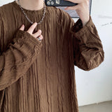 Foesce Quality Men Anti-wrinkle T Shirt Loose Sweatshirts Neutral Streetwear Fashion Women Korean Pullover Long Sleeve T-shirts Man