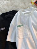 Simple Waffle Suit Women Summer Thin Loose Urban Design Niche T-shirt + Shorts Casual Sportswear Patch Design 2pcs Set