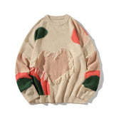 Autumn Oversize Patch Sweatercoat Men Baggy Jumper Fashion Harajuku Streetwear Knitwear Pullovers Clothing Male Female Plus Size