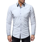 Spring Fall Men Clothes Casual Shirts Contrast Color Long Sleeve Buttoned Lapel Cardigans For Mens Fashion Shirt Streetwear