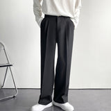 Foesce White Solid Men's Wide Leg Suit Pants Casual New Fashion Brand Male Trousers Baggy Korean Style Pants Clothing