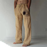 Men Baggy Cotton Linen Pants Casual Pocket Wide Leg Pant Full Length Drawstring Man Sport Pants Plus Size Loose Pants Streetwear