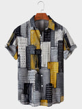 Foesce 5XL Hawaiian Men's Shirt Colourful Striped Camisa Short Sleeve Shirts For Men Casual Top Oversized Tee Shirt Men Clothing