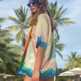 Sicilian Print Summer Fairy Tale Dream Short Sleeve Shirt S-XL