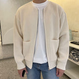 Foesce New Fashion Spring Autumn Knitted Cardigan Men Casual Sweater Long Sleeve Knitwear Slim Fitted Zippers Cardigans Male