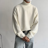 Winter Turtleneck Sweater Men Warm Fashion Casual Knit Pullover Men Korean Loose Long Sleeve Sweater Mens Jumper Clothes M-2XL