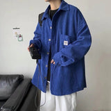 Foesce Art Style Men's Corduroy Long Sleeve Shirts Autumn Korean Shirt Woman Fashion Casual Oversize Shirt Coat Quality Clothing