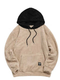 Solid Hoodie for Men Fluffy Sweatshirts Fall Winter Streetwear Pullover Basic Unisex Hooded Sweats Jumper with Pocket