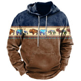 Vintage Indian Style Men's Hoodie Hooded Sweatshirt Unisex Harajuku Pullover New Jacket Oversized Casual Streetwear Tops