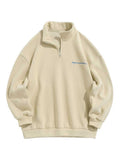 Foesce Cotton Hoodie for Men Solid Fleece Lining Sweatshirt Turtleneck Zipper Streetwear Pullover Fall Winter Warm Sweats Hoodies