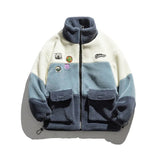 Foesce New Fashion Stitching Polar Fleece Hoodie Women Casual Loose Winter Thickened Top Wool Lamb Fleece Jacket Winter Clothes Women