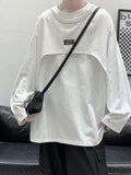 Long-sleeved T-shirt Men's Spring Autumn Hong Kong Style Trend High-end O-neck Sweater Men Women Harajuku Casual Bottoming Shirt