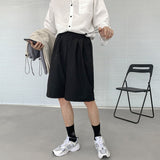 Foesce Shorts Men Casual Designer Gentle Streetwaer Teens Student Retro Japanese Stylish Trousers Summer Preppy Cool Hip Hop Pure Color