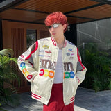 Mens Racing Jacket Letter Embroidery Loose Racer Jacket Winter Streetwear Fashion Casual Varsity Jacket Unisex Baseball Jacket