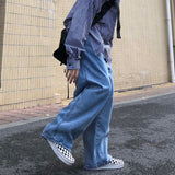 Wide Leg Jeans Men Autumn American High Street Loose Mopping Baggy Fashion Hip Hop Trousers All-match Harajuku Minimalist Daily