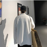 Long Sleeve Suit Coats Shirts Mens Fashion Loose Shirts Camisa Masculina Men's New Collar Lining Loose Casual Shirts Full