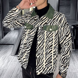 Houndstooth Version Lapel Lattice Splicing Jacket Mens  Motorcycle Jacket Korean Slim British Trend Casual Jacket