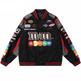 Mens Racing Jacket Letter Embroidery Loose Racer Jacket Winter Streetwear Fashion Casual Varsity Jacket Unisex Baseball Jacket