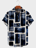 Foesce 5XL Hawaiian Men's Shirt Colourful Striped Camisa Short Sleeve Shirts For Men Casual Top Oversized Tee Shirt Men Clothing