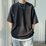 Men Summer Quality T Shirts Manual Suture Harajuku Casual Tshirt For Male  New Neutral Oversize Tees Short Sleeve Tops