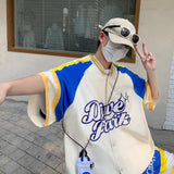Hiphop Baseball Short-sleeved Suit Men's Bomber High Street Ice Hockey Shirt + Shorts American Basketball Sports Two-piece Suit