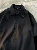Foesce Pleated Jacquard Short-sleeved Shirt Men's Summer Ice Silk Thin Breathable Loose Casual Blouse Korean Simple Trend Top