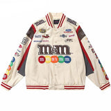 Mens Racing Jacket Letter Embroidery Loose Racer Jacket Winter Streetwear Fashion Casual Varsity Jacket Unisex Baseball Jacket