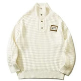 Autumn Winter New Pullover Turn-down Collar Sweater Male Tide Brand Loose Korean Lapel Knitted Plaid Sweaters Tops Men