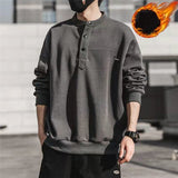 Fall Winter Korean Fashion Casual O Neck Solid Fleece Pullover Tops Men's Clothing Loose Streetwear Hoodie Sweatshirts Sudaderas