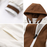 Stitching Hooded Baseball Uniform Men's Jacket Quality Hip-hop Retro Student Fashion Embroidery Loose Casual Couple Jacket