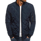 Solid Jackets for Men Autumn and Winter Men's Color Loose Men Jacket Argyle Blue Male Winter Coat with Casual Slim Warm