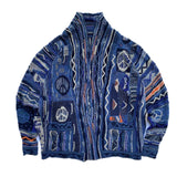 Trendy Elegant Wornout Men's Knitted Cardigan Jacket Vintage Stylish Heavy Loose Sweaters Coat Luxury Original Clothes