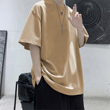 Foesce 100% Cotton Five Half Sleeve Men's Women Summer T-shirt Loose Short-sleeved Casual Basic Shirt O Neck Solid Color Oversize