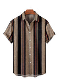 Foesce 5XL Hawaiian Men's Shirt Colourful Striped Camisa Short Sleeve Shirts For Men Casual Top Oversized Tee Shirt Men Clothing