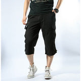 Knee Length Cargo Shorts Men's Summer Casual Cotton Multi Pockets Breeches Short Trousers Military Camouflage Shorts Belt 5XL