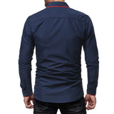 Spring Fall Men Clothes Casual Shirts Contrast Color Long Sleeve Buttoned Lapel Cardigans For Mens Fashion Shirt Streetwear