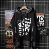 Autumn Men's Hoodie Sweatshirt Casual Black Hoodies Tops Techwear Hip Hop Harajuku Patchwork Japanese Streetwear Men 3XL