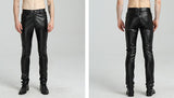 Men's Faux Leather Trousers For Male Men's Clothing New Leather Trousers For Men Black Casual Businesswear Pants