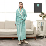 Plus Size Flannel Couple Robe Sleepwear New Autumn Winter Long Kimono Bathrobe Gown Nightwear Casual Coral Fleece Home Clothes