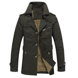 Foesce Trench Coat Men Solid Mid-length Autumn Mens Jacket Young Winter British Fashion Slim Casual Windbreaker Men Clothing