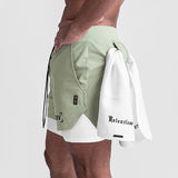Summer Gym Men's Quick Dry 2 in 1 Shorts Jogging Fitness Training Beach Short Pants Male Sports Workout Bottoms Casual Clothing