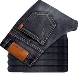Spring Autumn Men's Smart Elastic Jeans Business Fashion Straight Regular Stretch Denim Trousers Men Jeans  28-40