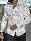 Vintage Print Mens Clothing Long Sleeve Turn-down Collar Button-up Shirts Spring Summer Fashion Mens Loose Shirt Streetwear