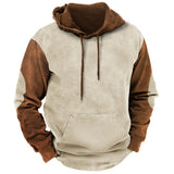 Vintage Men's Hoodies Winter Clothing Loose Casual American Western Cowboy Costume Streetwear Oversized Hoodie Man's Sweatshirt