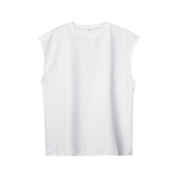 Men Tank Top Broad Shoulder Loose Vest Casual Mens Crop Top Workout Exercise Clothing Sleeveless Shirt Sports Running Top