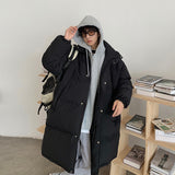 Winter Jacket Men Warm Fashion Oversized Long Down Jacket Men Korean Loose Thick Hooded Long Coat Mens Parker Overcoat -2XL