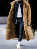 Winter Men's Trendy Faux Fur Shearling Coat Fashion Casual Long Windbreaker Luxury Imitation Hair Warm Clothes
